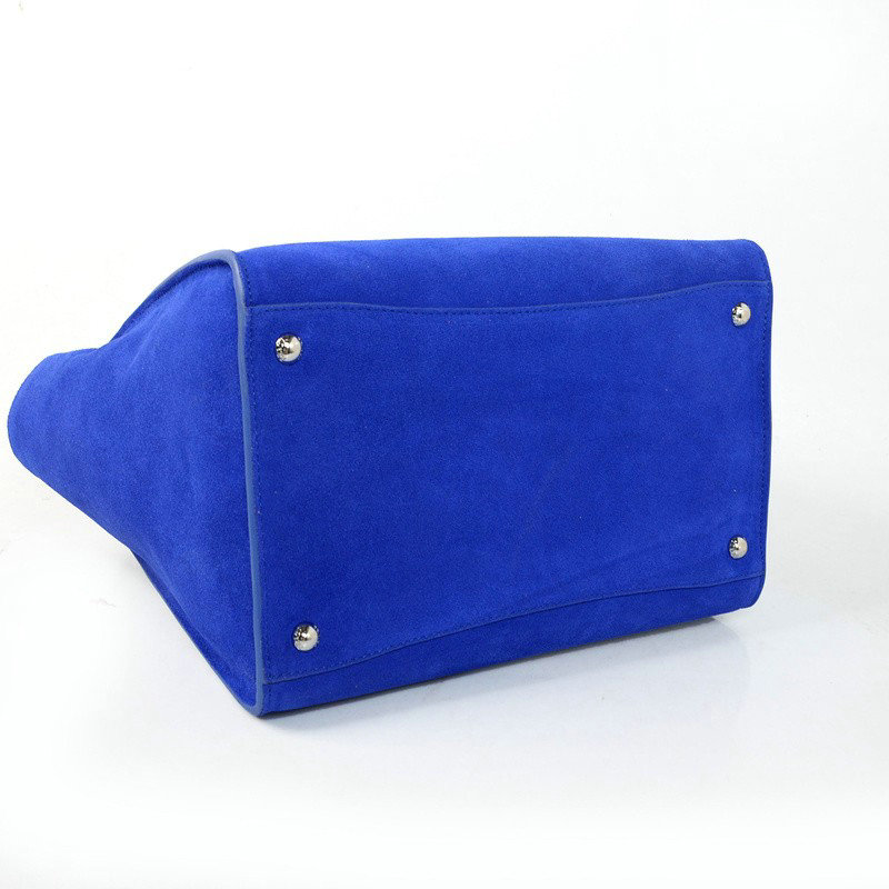 2014 Prada Suede Leather Tote Bag BN2619 blue - Click Image to Close